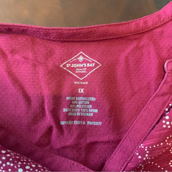 St. John’s Bay Raspberry Pink Tunic with White Spirograph Pattern - Picture 6 of 6